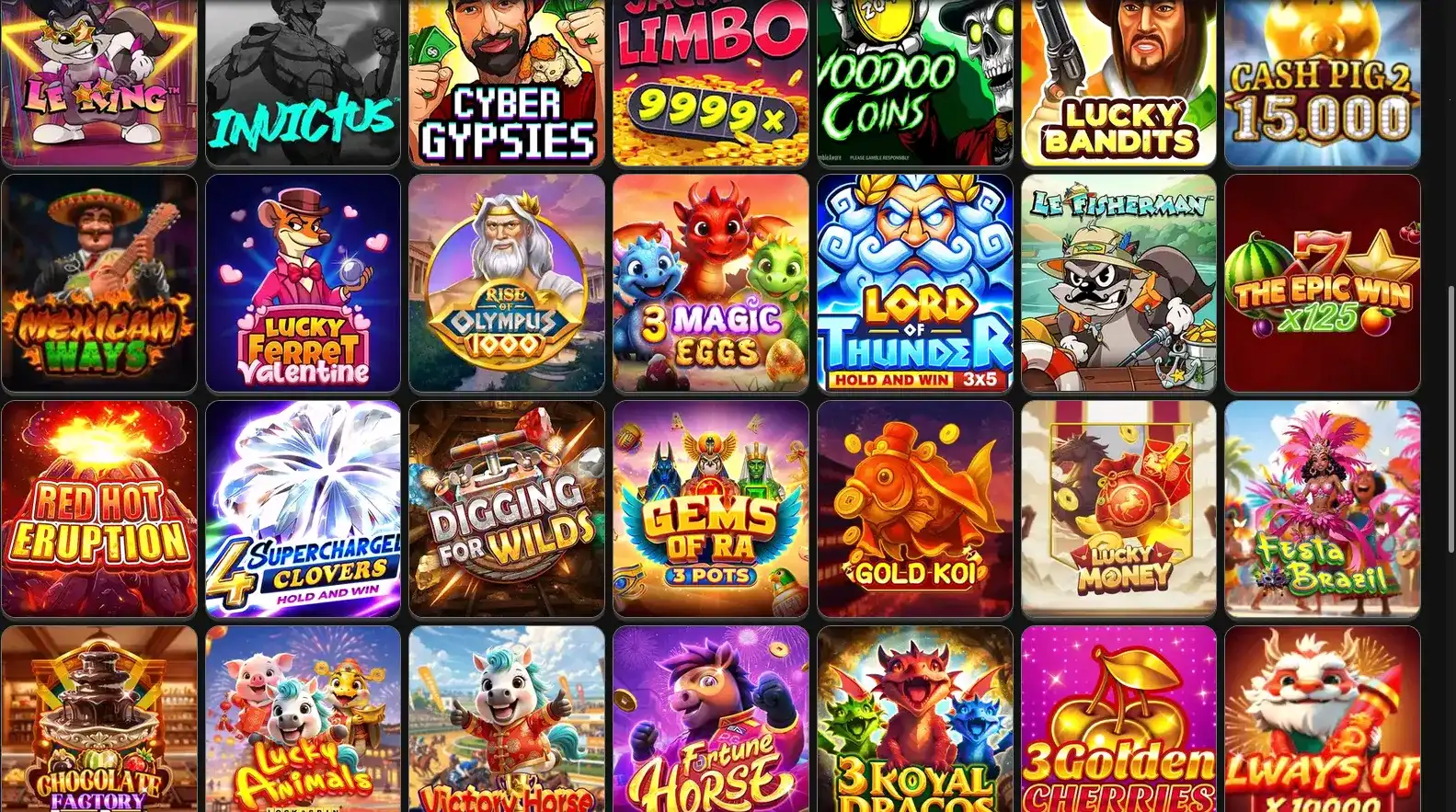 Игровой интерфейс Фугу казино на большом экране